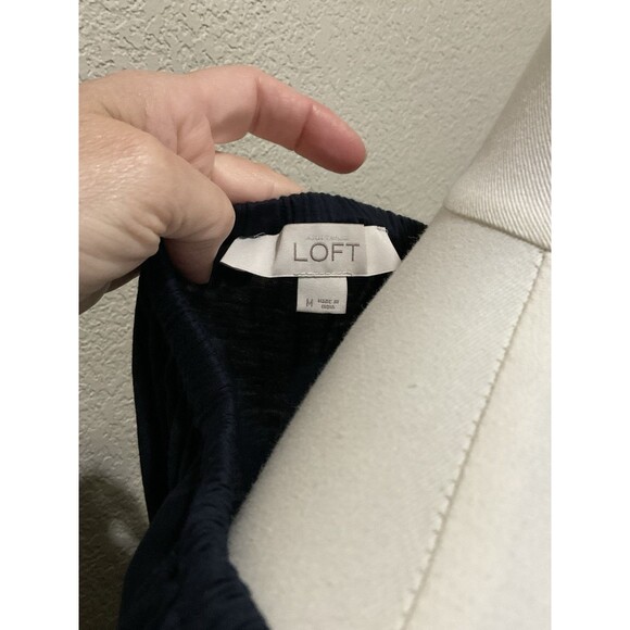 Loft, Women’s, 3/4 Puff Sleeve, Large Eyelet Flower Details, Navy Blue, Size: M - Picture 4 of 5